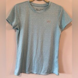 Under Armour | Women’s Patterned Dry Fit Tee | S | Light Blue